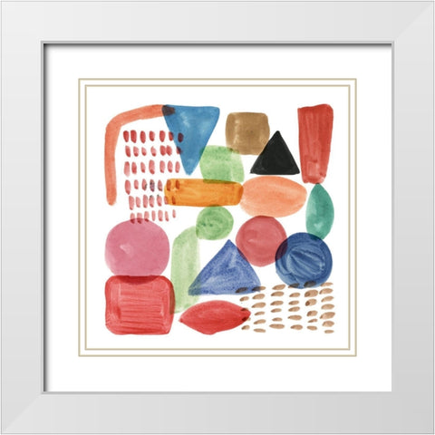 Colour Code II White Modern Wood Framed Art Print with Double Matting by Wang, Melissa