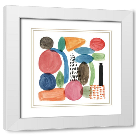 Colour Code III White Modern Wood Framed Art Print with Double Matting by Wang, Melissa