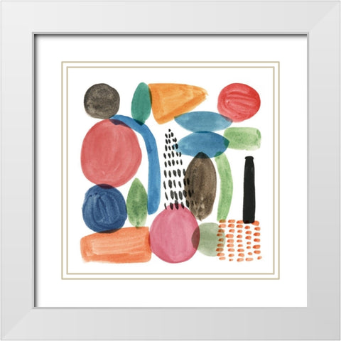 Colour Code III White Modern Wood Framed Art Print with Double Matting by Wang, Melissa