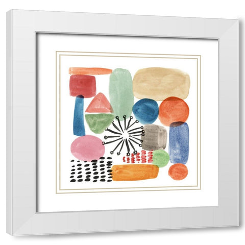 Colour Code IV White Modern Wood Framed Art Print with Double Matting by Wang, Melissa