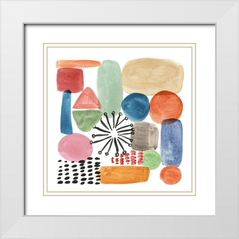 Colour Code IV White Modern Wood Framed Art Print with Double Matting by Wang, Melissa