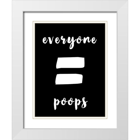 Human Bathroom II White Modern Wood Framed Art Print with Double Matting by Fagalde, Jarman