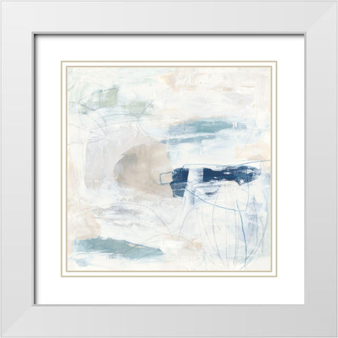 Pebble Coast II White Modern Wood Framed Art Print with Double Matting by Vess, June Erica