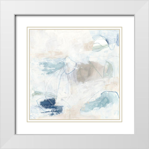 Pebble Coast IV White Modern Wood Framed Art Print with Double Matting by Vess, June Erica