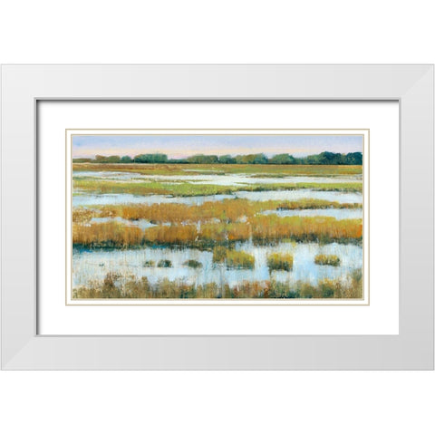 Serene Marshland I White Modern Wood Framed Art Print with Double Matting by OToole, Tim