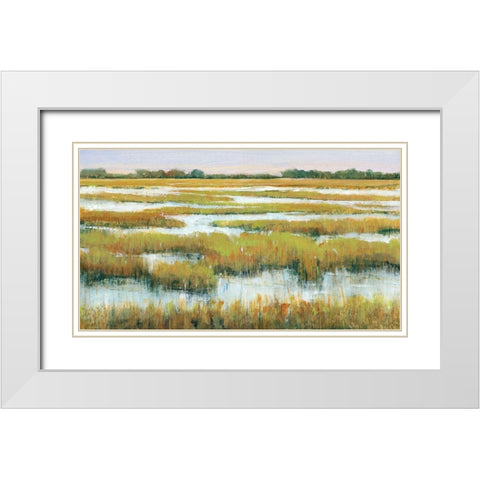 Serene Marshland II White Modern Wood Framed Art Print with Double Matting by OToole, Tim