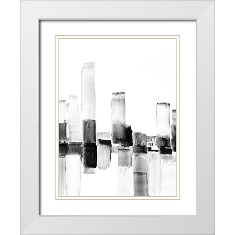 Reflected City II White Modern Wood Framed Art Print with Double Matting by Harper, Ethan