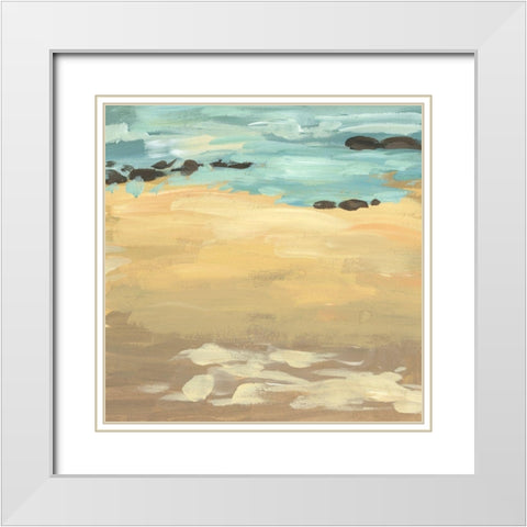 Wave Impression II White Modern Wood Framed Art Print with Double Matting by Wang, Melissa