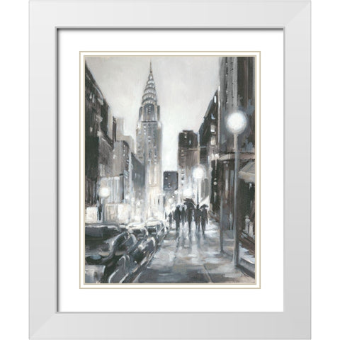 Custom Illuminated Streets II White Modern Wood Framed Art Print with Double Matting by Harper, Ethan