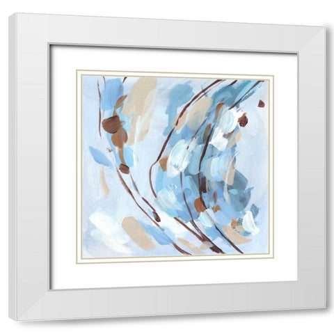 Restless Wave I White Modern Wood Framed Art Print with Double Matting by Wang, Melissa