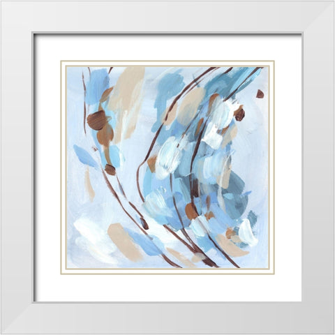 Restless Wave I White Modern Wood Framed Art Print with Double Matting by Wang, Melissa