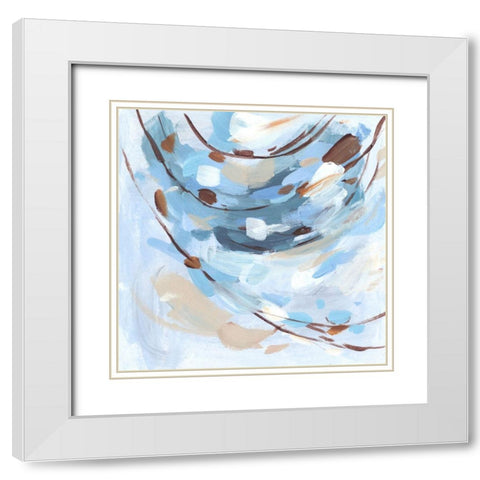 Restless Wave III White Modern Wood Framed Art Print with Double Matting by Wang, Melissa