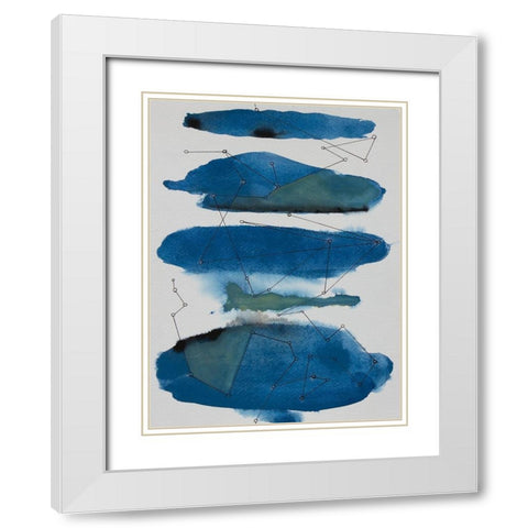 Storm Constellation II White Modern Wood Framed Art Print with Double Matting by Delamater, Rob