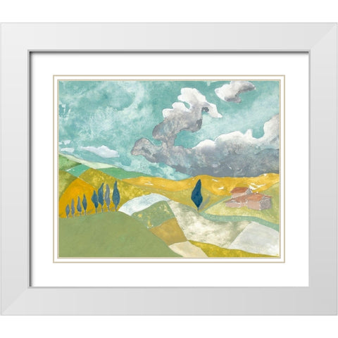 Tuscan Plein Air I White Modern Wood Framed Art Print with Double Matting by Delamater, Rob