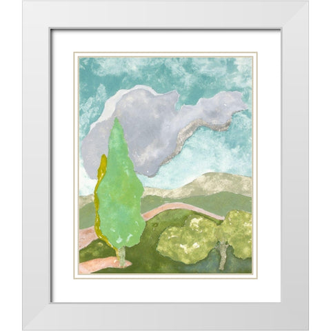 Tuscan Plein Air III White Modern Wood Framed Art Print with Double Matting by Delamater, Rob