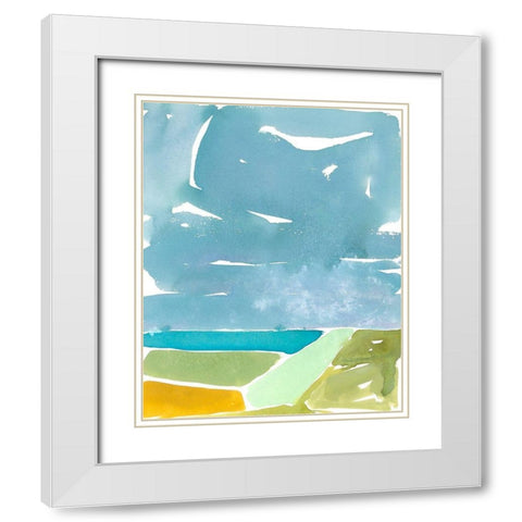 Abstract Italian Landscape II White Modern Wood Framed Art Print with Double Matting by Delamater, Rob