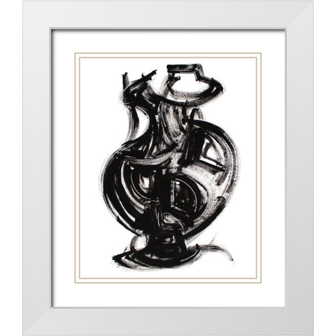 Etruscan Vessel III White Modern Wood Framed Art Print with Double Matting by Delamater, Rob