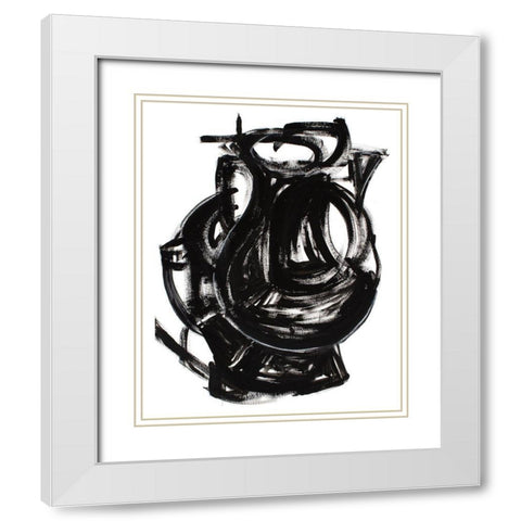 Etruscan Vessel IV White Modern Wood Framed Art Print with Double Matting by Delamater, Rob