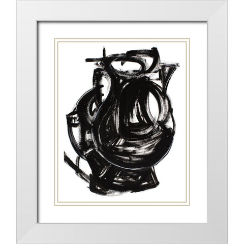 Etruscan Vessel IV White Modern Wood Framed Art Print with Double Matting by Delamater, Rob