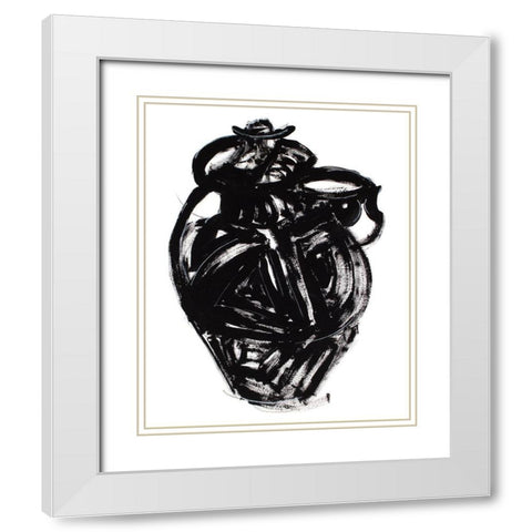Etruscan Vessel V White Modern Wood Framed Art Print with Double Matting by Delamater, Rob