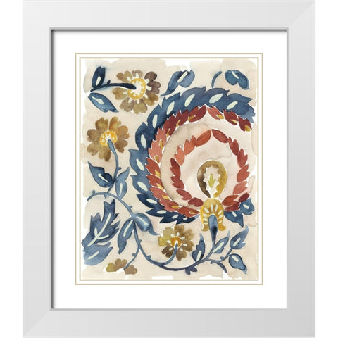 Paisley Path I White Modern Wood Framed Art Print with Double Matting by Zarris, Chariklia