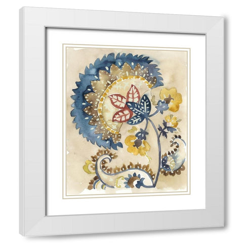 Paisley Path II White Modern Wood Framed Art Print with Double Matting by Zarris, Chariklia