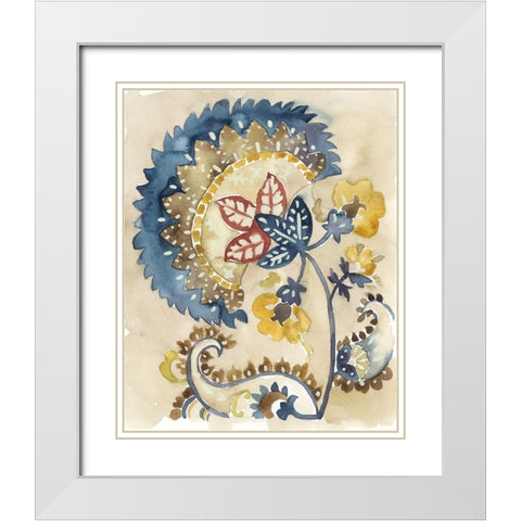 Paisley Path II White Modern Wood Framed Art Print with Double Matting by Zarris, Chariklia