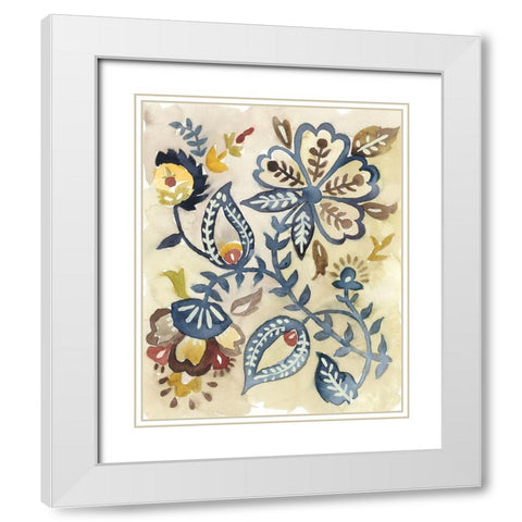 Paisley Path III White Modern Wood Framed Art Print with Double Matting by Zarris, Chariklia