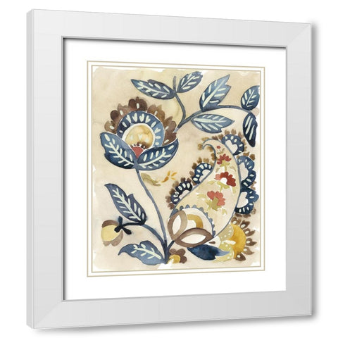 Paisley Path IV White Modern Wood Framed Art Print with Double Matting by Zarris, Chariklia