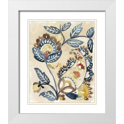 Paisley Path IV White Modern Wood Framed Art Print with Double Matting by Zarris, Chariklia