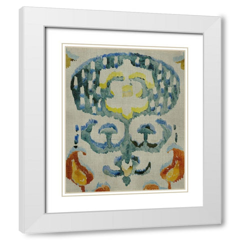 Bohemian Ikat I White Modern Wood Framed Art Print with Double Matting by Zarris, Chariklia