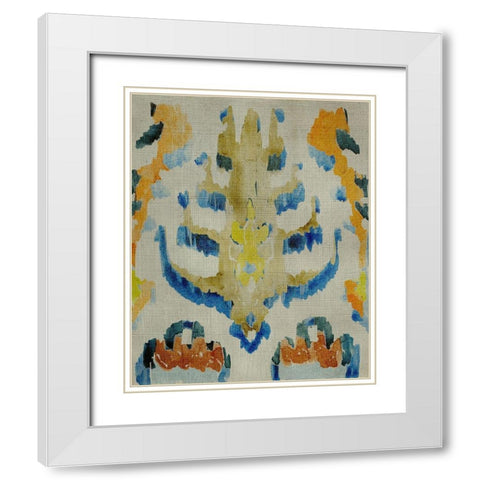 Bohemian Ikat IV White Modern Wood Framed Art Print with Double Matting by Zarris, Chariklia