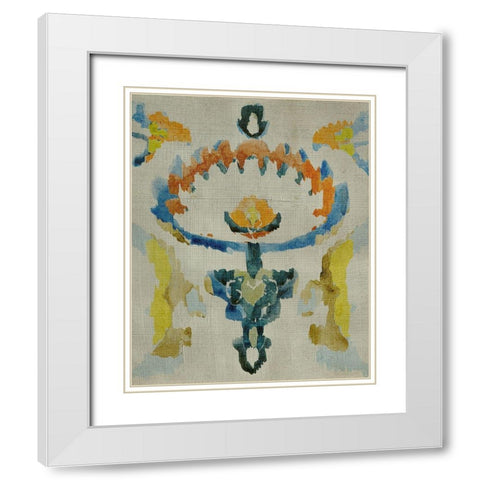 Bohemian Ikat VI White Modern Wood Framed Art Print with Double Matting by Zarris, Chariklia