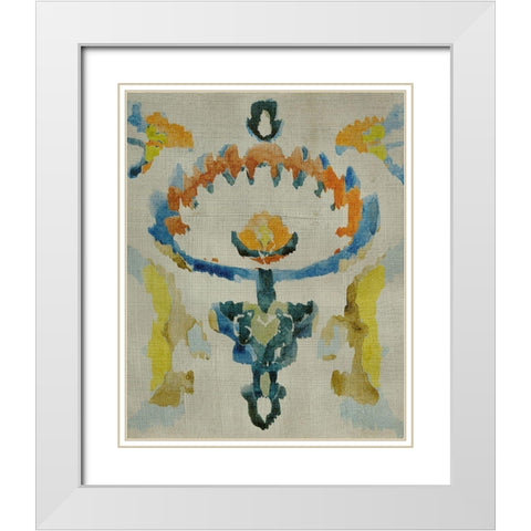 Bohemian Ikat VI White Modern Wood Framed Art Print with Double Matting by Zarris, Chariklia