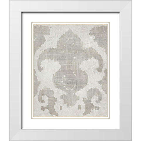 Shadow Ikat II White Modern Wood Framed Art Print with Double Matting by Zarris, Chariklia