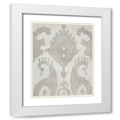 Shadow Ikat V White Modern Wood Framed Art Print with Double Matting by Zarris, Chariklia