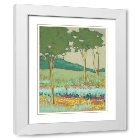 Tapestry Trees II White Modern Wood Framed Art Print with Double Matting by Zarris, Chariklia