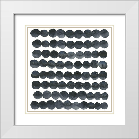 Blue Grey Balance I White Modern Wood Framed Art Print with Double Matting by Scarvey, Emma