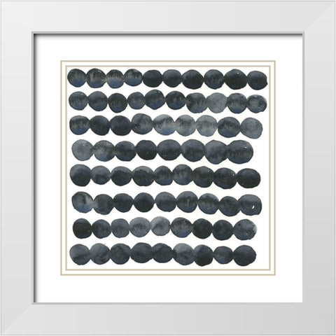 Blue Grey Balance II White Modern Wood Framed Art Print with Double Matting by Scarvey, Emma