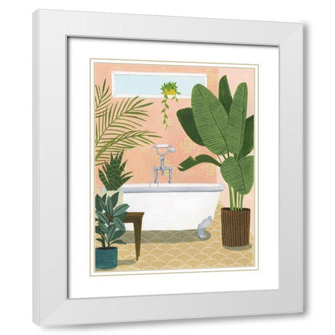 Bathtub Oasis I White Modern Wood Framed Art Print with Double Matting by Popp, Grace