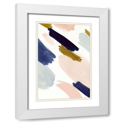 Brushmarks II White Modern Wood Framed Art Print with Double Matting by Borges, Victoria