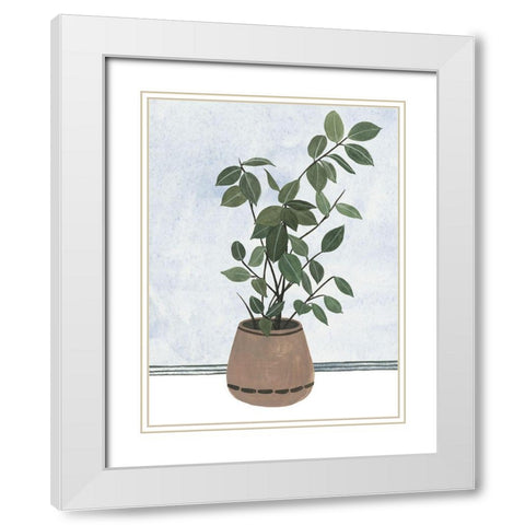 Mes Plants I White Modern Wood Framed Art Print with Double Matting by Wang, Melissa