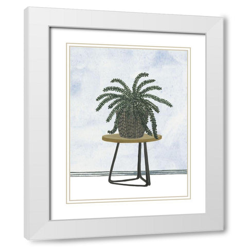 Mes Plants II White Modern Wood Framed Art Print with Double Matting by Wang, Melissa