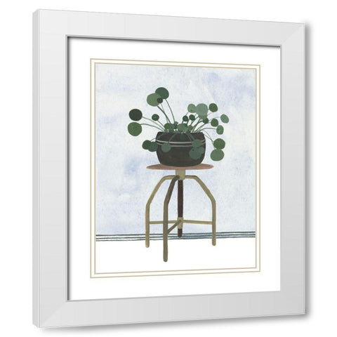 Mes Plants IV White Modern Wood Framed Art Print with Double Matting by Wang, Melissa