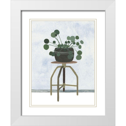 Mes Plants IV White Modern Wood Framed Art Print with Double Matting by Wang, Melissa