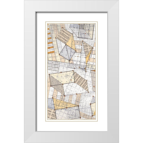 Funky Grid III White Modern Wood Framed Art Print with Double Matting by Galapon, Nikki