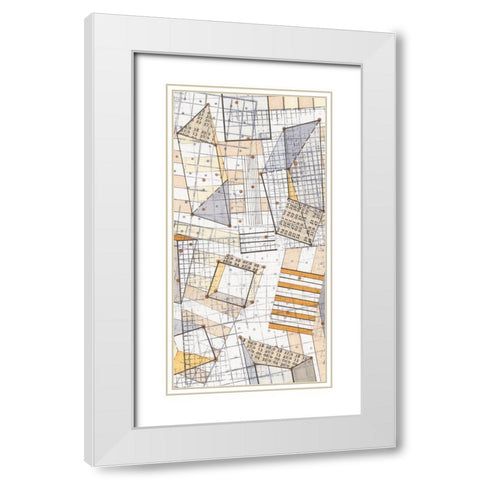 Funky Grid IV White Modern Wood Framed Art Print with Double Matting by Galapon, Nikki