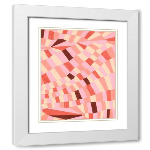 Grid Flow I White Modern Wood Framed Art Print with Double Matting by Galapon, Nikki