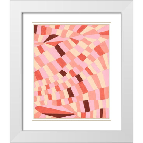 Grid Flow I White Modern Wood Framed Art Print with Double Matting by Galapon, Nikki