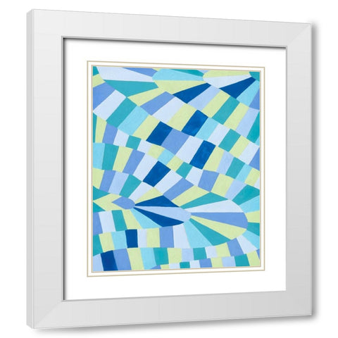 Grid Flow II White Modern Wood Framed Art Print with Double Matting by Galapon, Nikki